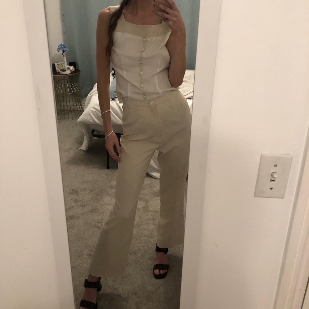 Vintage silk suit set (top and bottom sold together) 👓